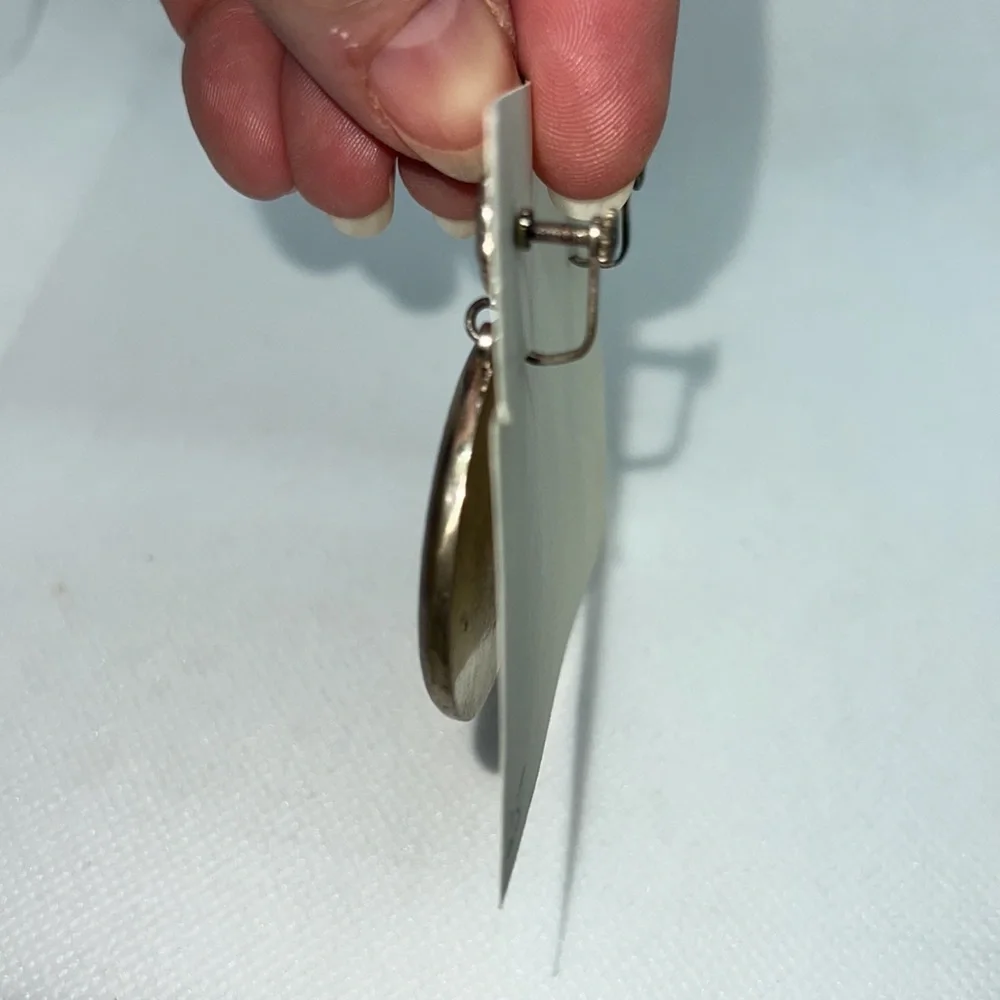 VINTAGE EARRINGS STERLING SILVER SCREW-BACK POST WESTERN BRONCO DESIGN EAR RINGS - Picture 7 of 9